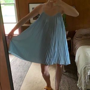 Blue pleated dress